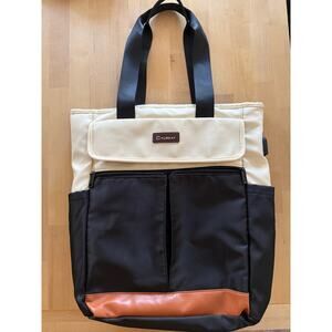 Cyureay Laptop Bag Convertible Tote Backpack Travel Black Tan